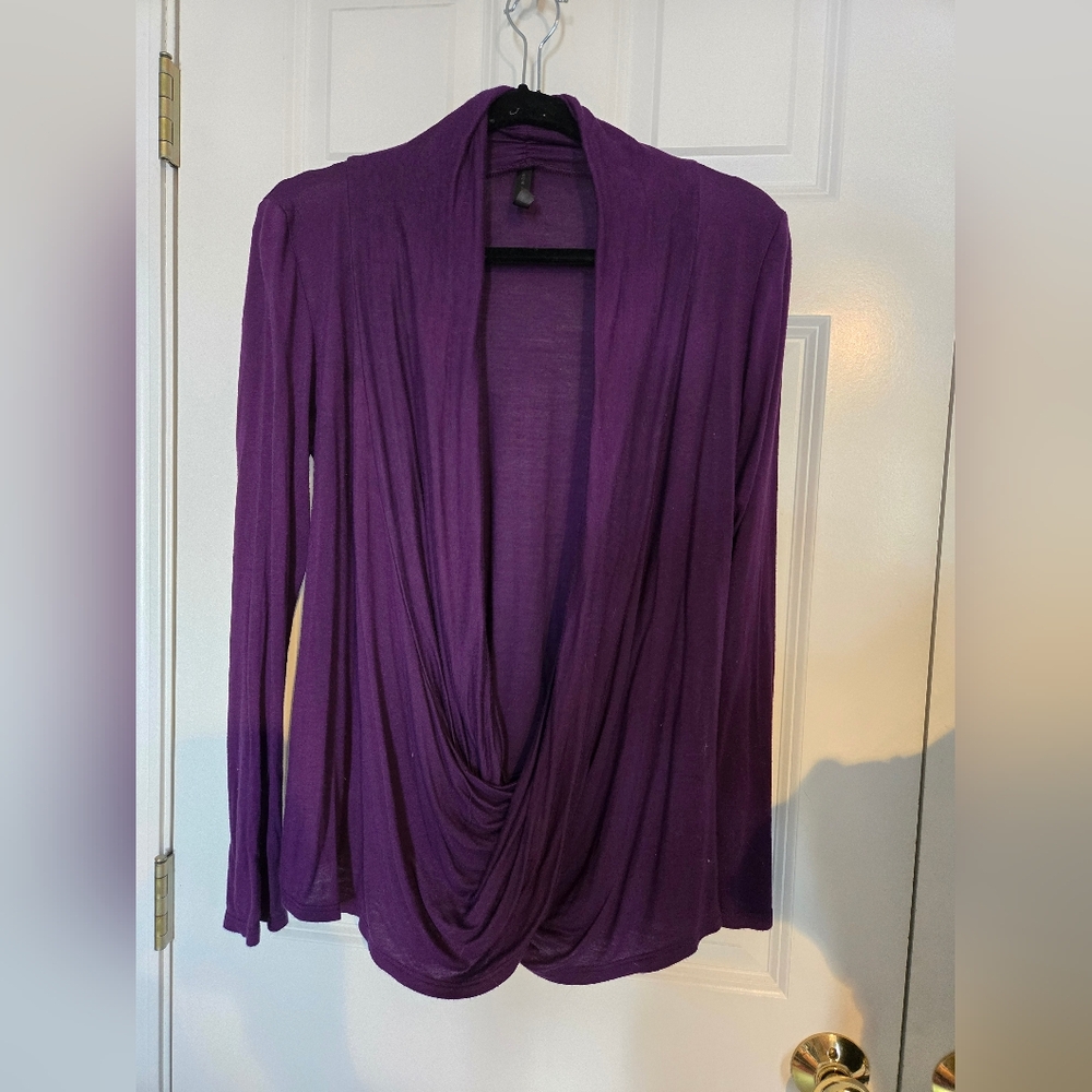Purple Draped Cardigan